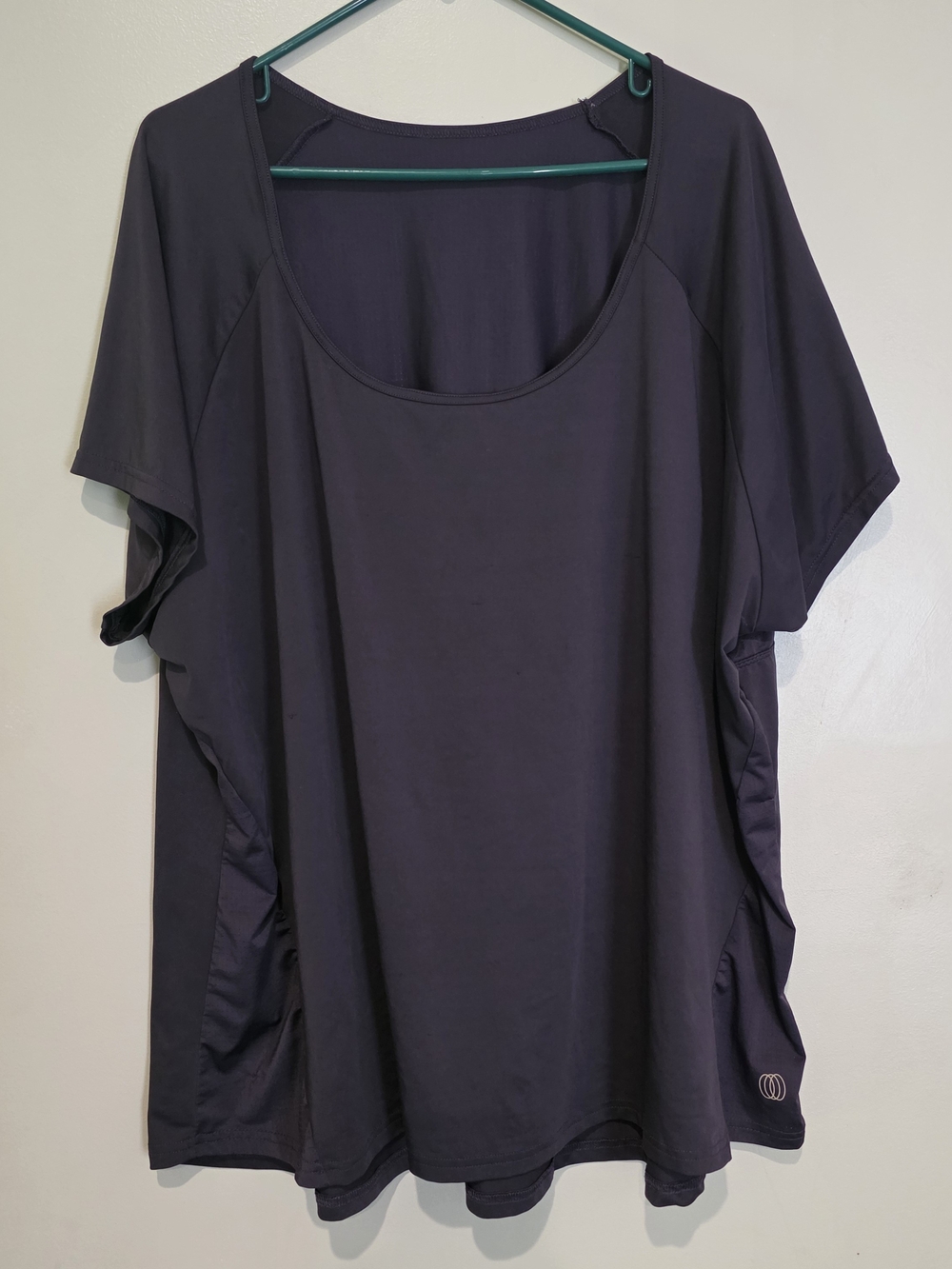 The Balance Collection Purple Scoop Neck Short Sleeve Activewear Tee Mesh
